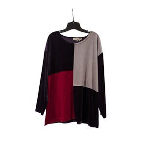 Best United Garment Company Velvety Round Neck Long Sleeve Blouse Sz 22/24